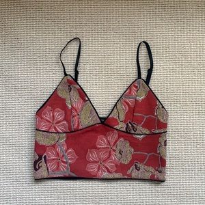 ZARA embroidered crop top